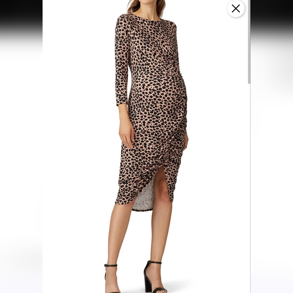 Leopard Print Long Sleeve Maternity Dress Isabel By Ingrid + Isabels XS